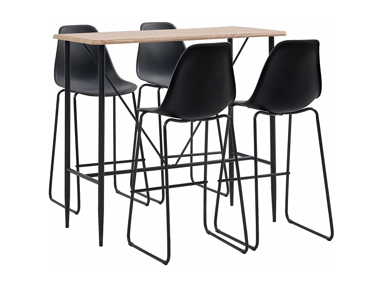 Ensemble de bar 5 pcs Plastique Noir