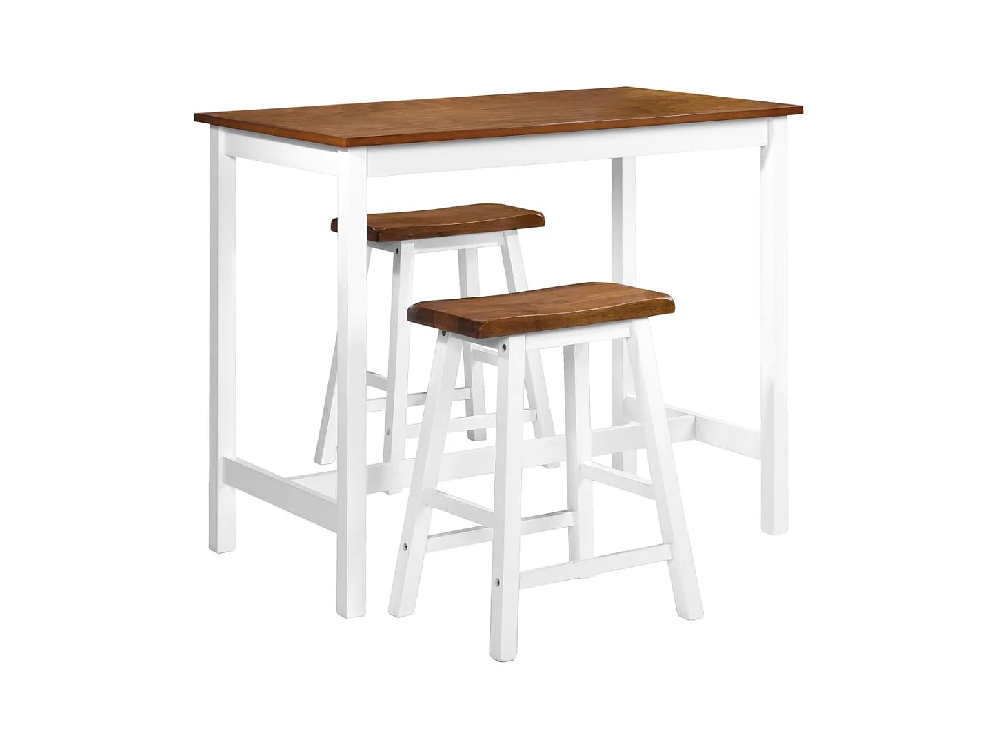 Set de mesa y taburete de bar 3 piezas madera maciza