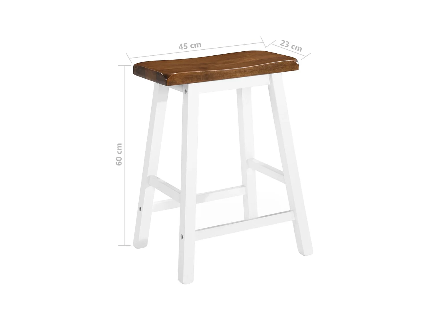 Set de mesa y taburete de bar 3 piezas madera maciza