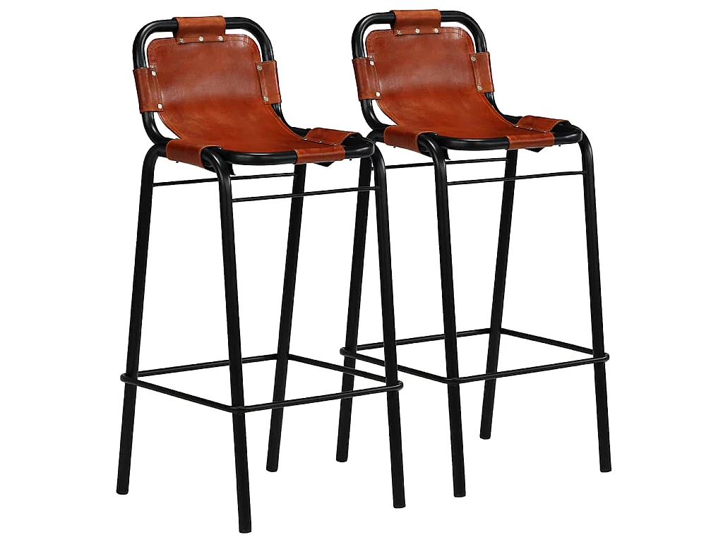 3-delige Barset massief gerecycled hout en echt geitenleer