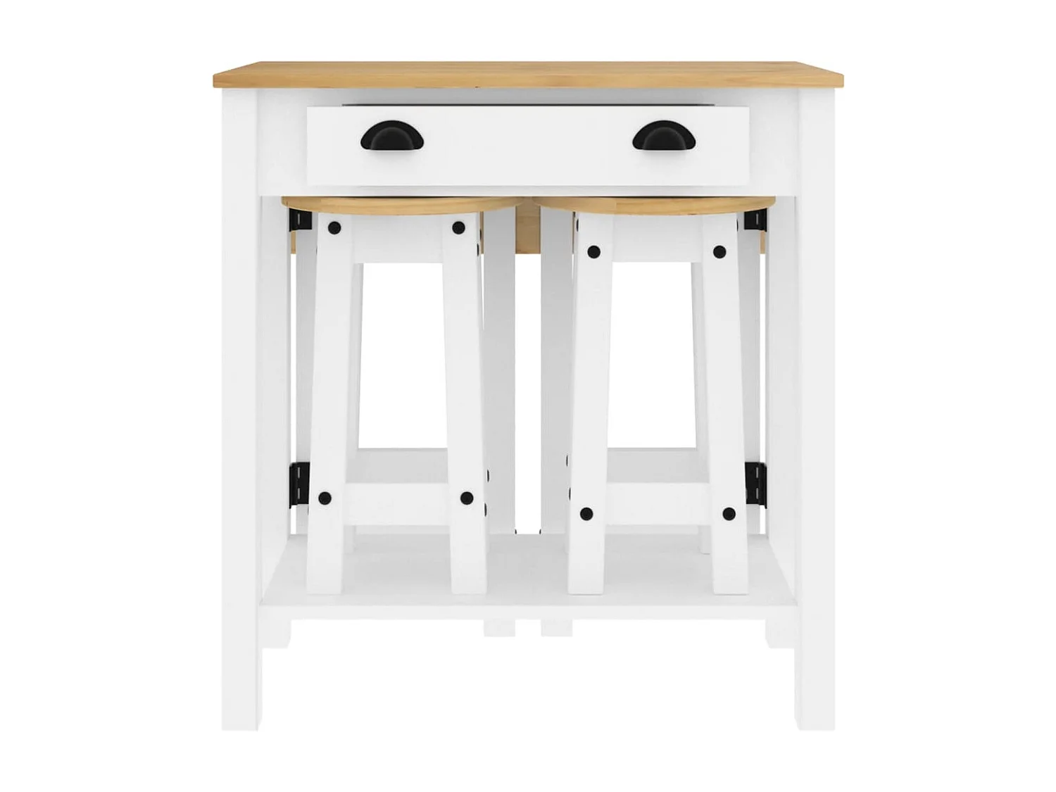 3-delige Barset massief grenenhout wit