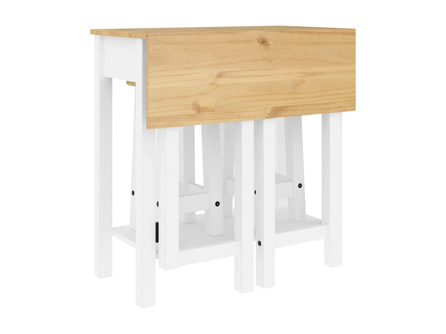 3-delige Barset massief grenenhout wit