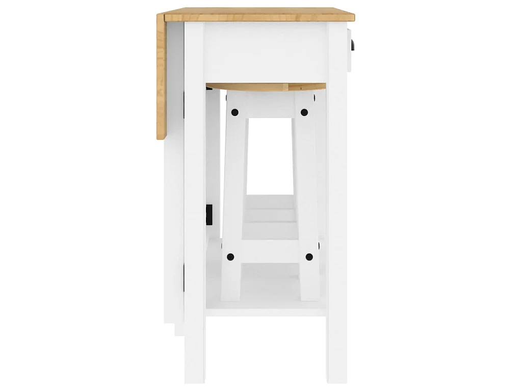 3-tlg. Bar-Set Weiß Massivholz Kiefer