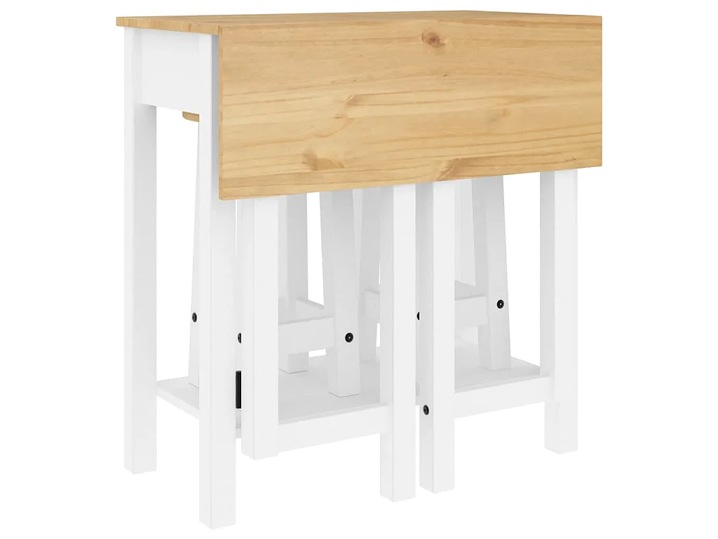 3-tlg. Bar-Set Weiß Massivholz Kiefer