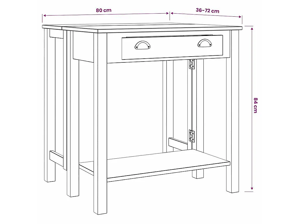 Ensemble de bar 3 pcs blanc bois de pin massif