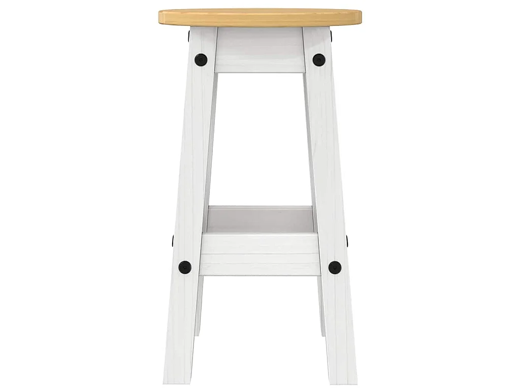 Ensemble de bar 3 pcs blanc bois de pin massif