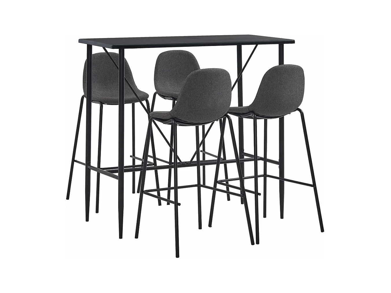 Ensemble de bar 5 pcs Tissu Gris foncé