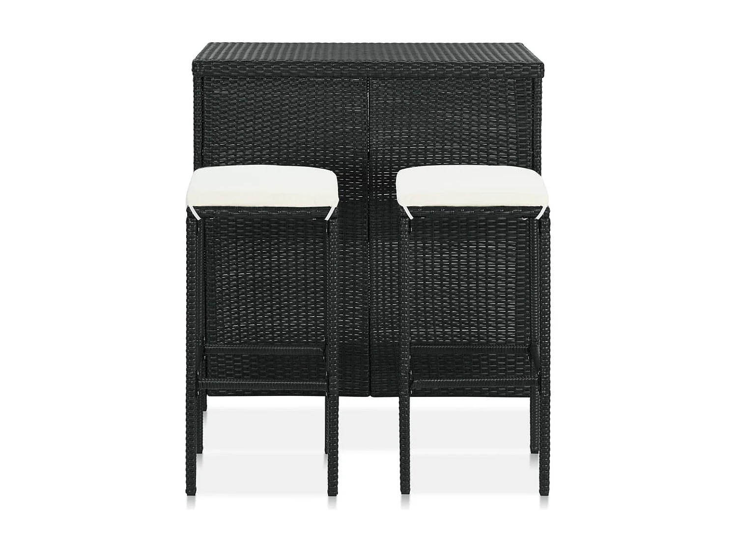 Ensemble de bar 3 pcs Résine tressée Noir