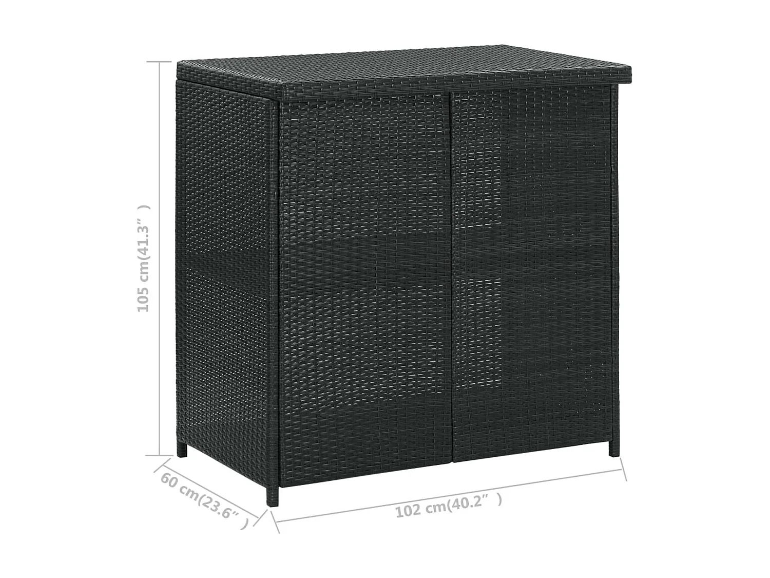 3-delige Barset poly rattan zwart