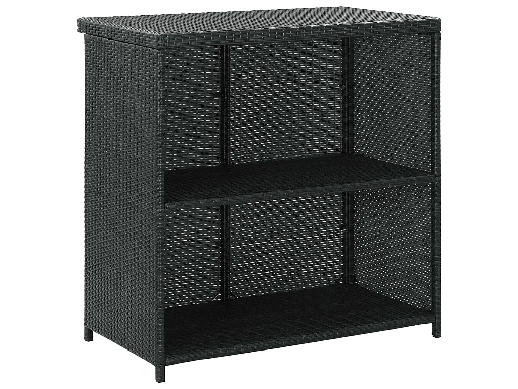 Ensemble de bar 3 pcs Résine tressée Noir