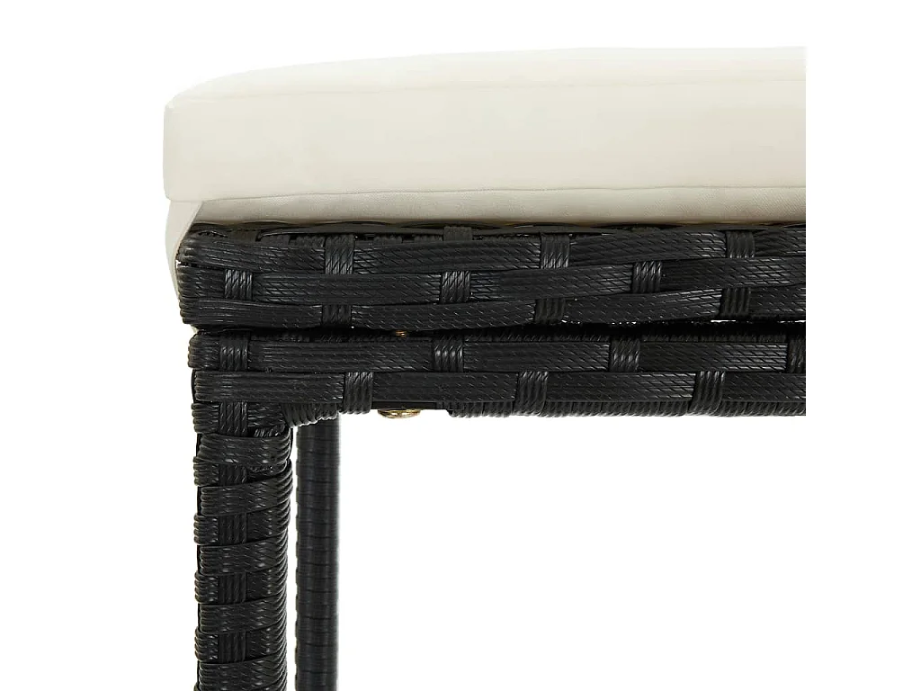 Ensemble de bar 3 pcs Résine tressée Noir