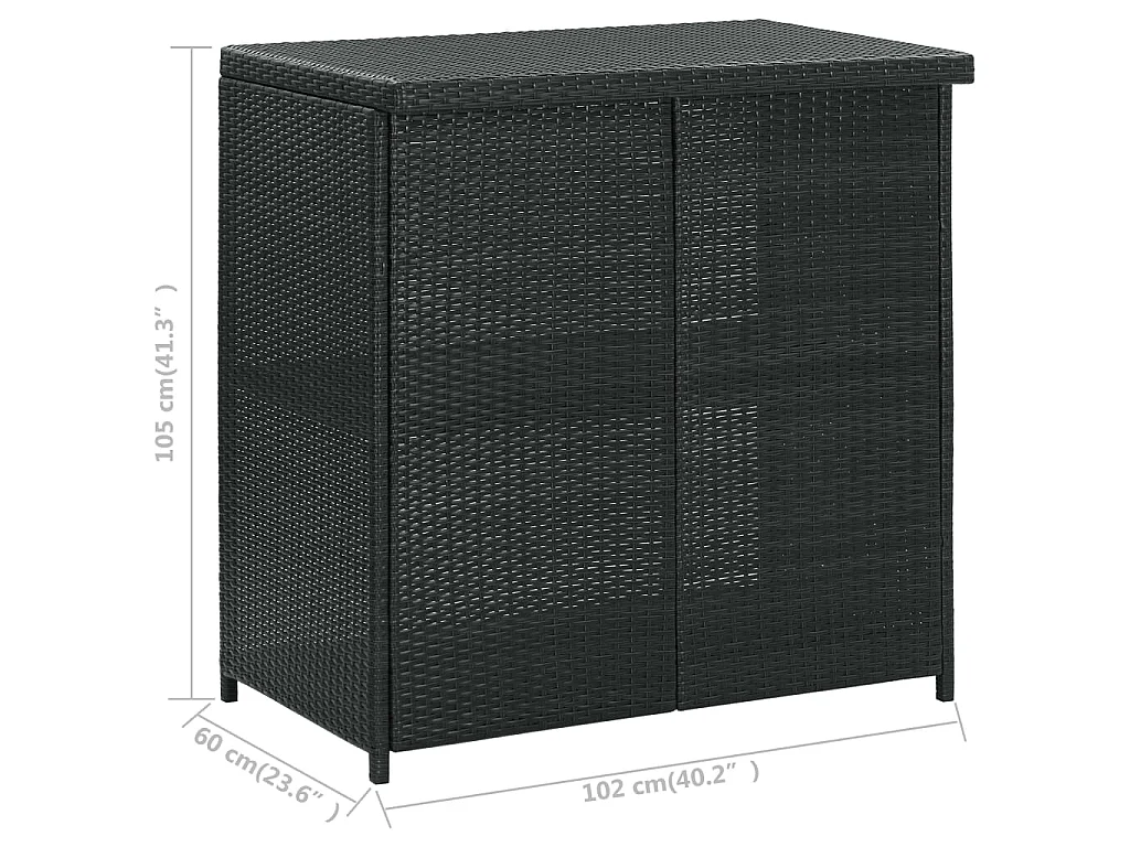 Ensemble de bar 3 pcs Résine tressée Noir