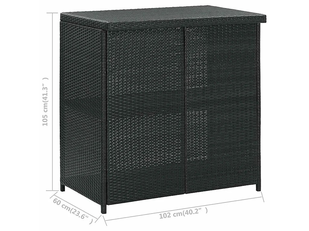 Ensemble de bar 3 pcs Résine tressée Noir