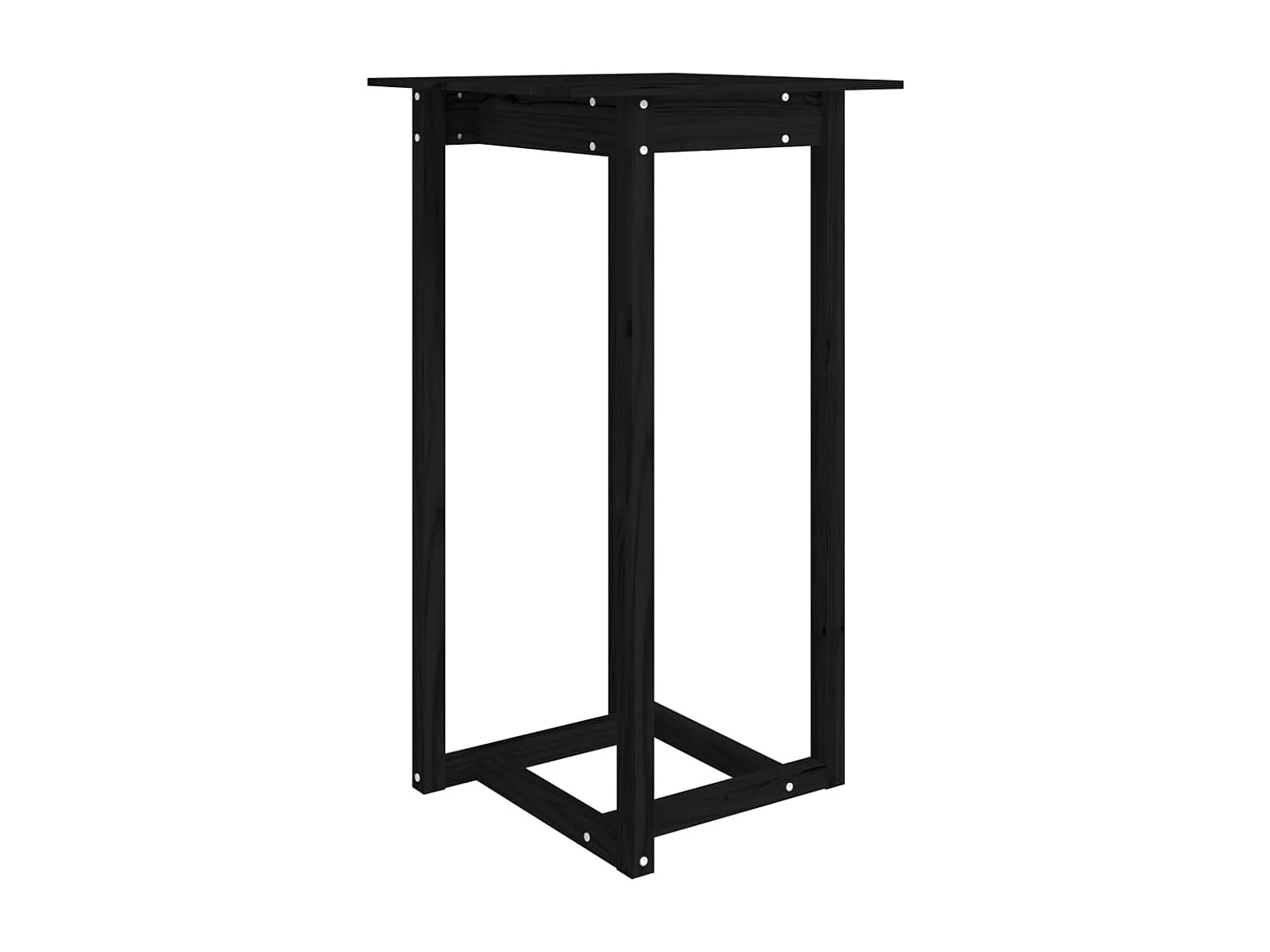 Ensemble de bar 3 pcs Noir Bois de pin massif