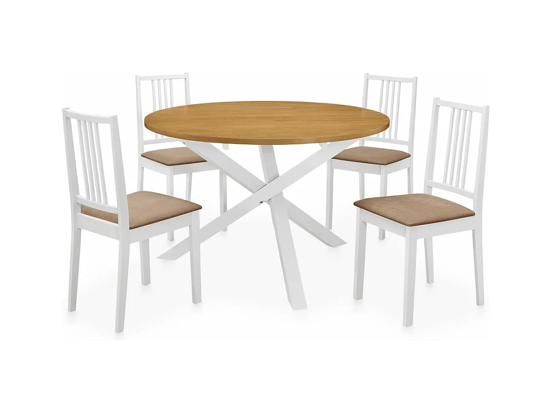 Set per Sala da Pranzo 5 pz in MDF Bianco