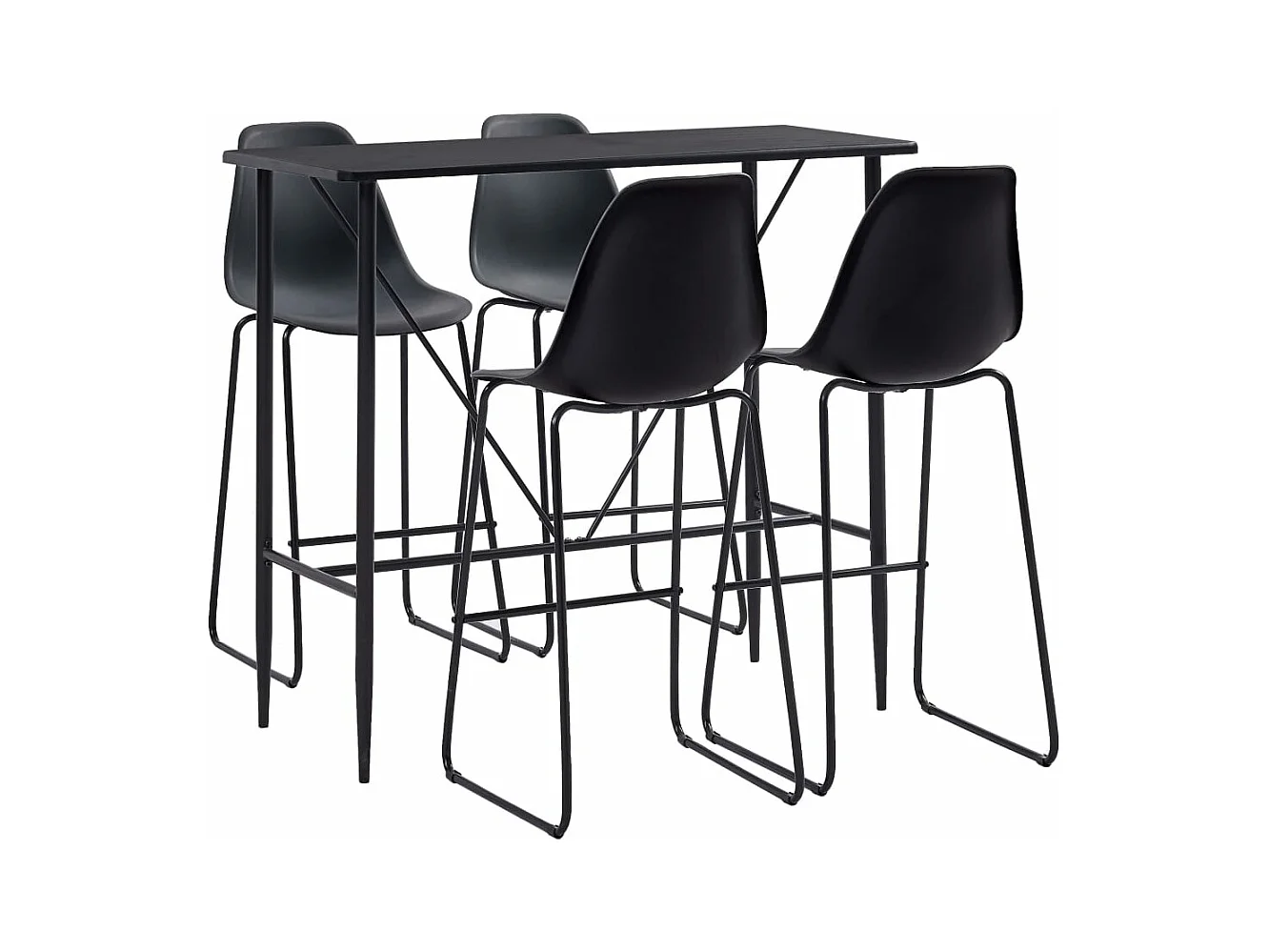 Ensemble de bar 5 pcs Plastique Noir