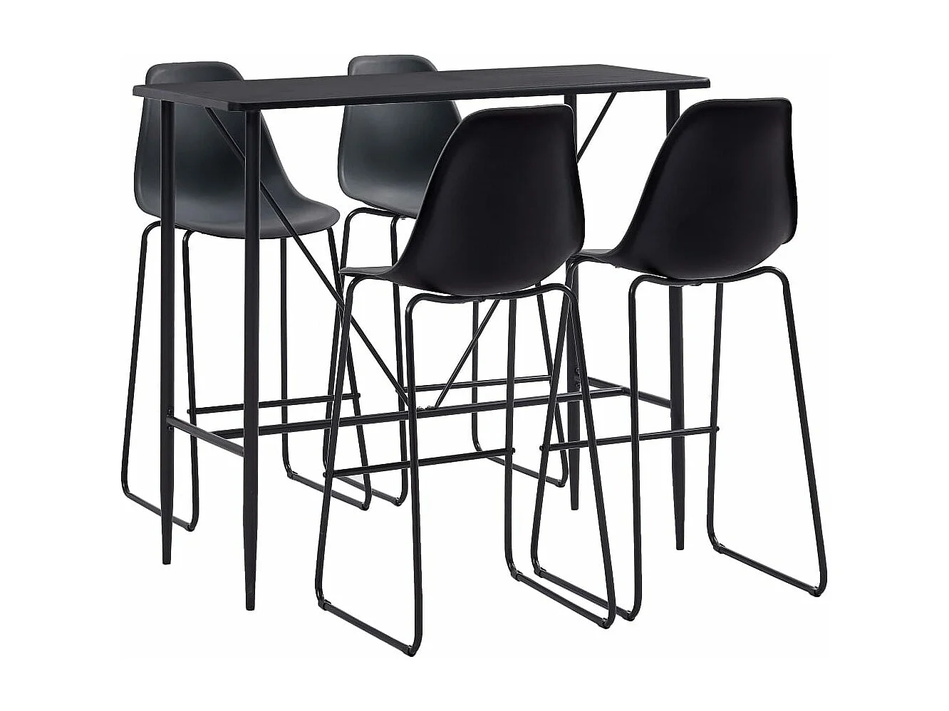 Ensemble de bar 5 pcs Plastique Noir