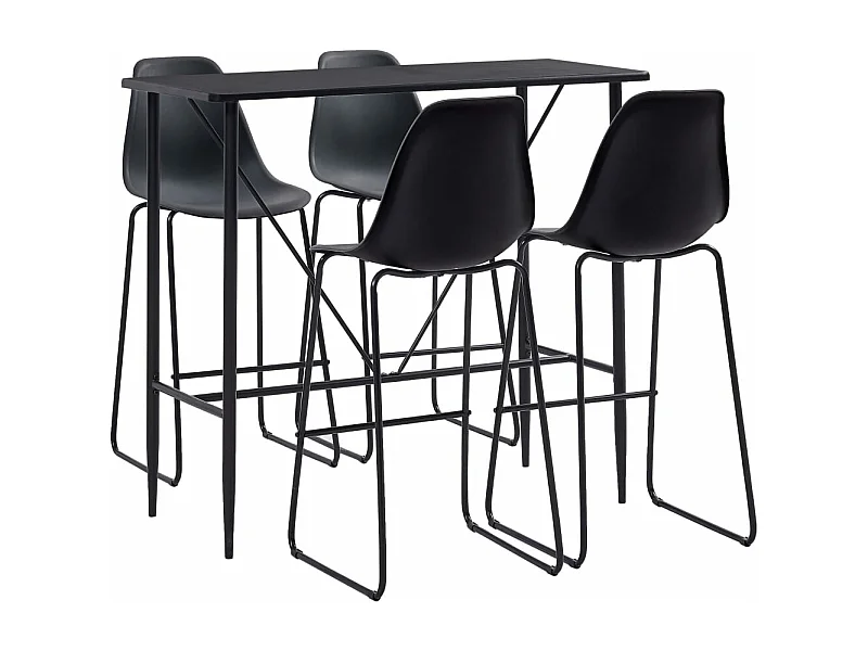 5-tlg. Bar-Set Kunststoff Schwarz