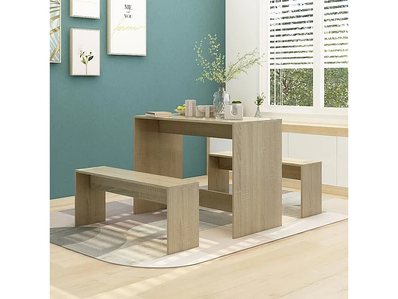 Ensemble à manger 3 pcs Chêne sonoma Bois d'ingénierie