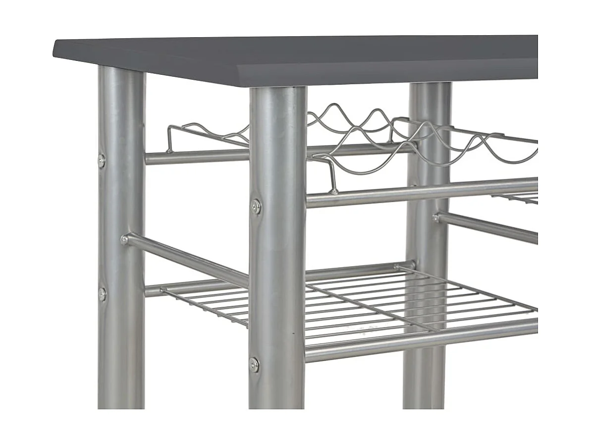 3-tlg. Bar-Set mit Regalen Holz und Stahl Schwarz