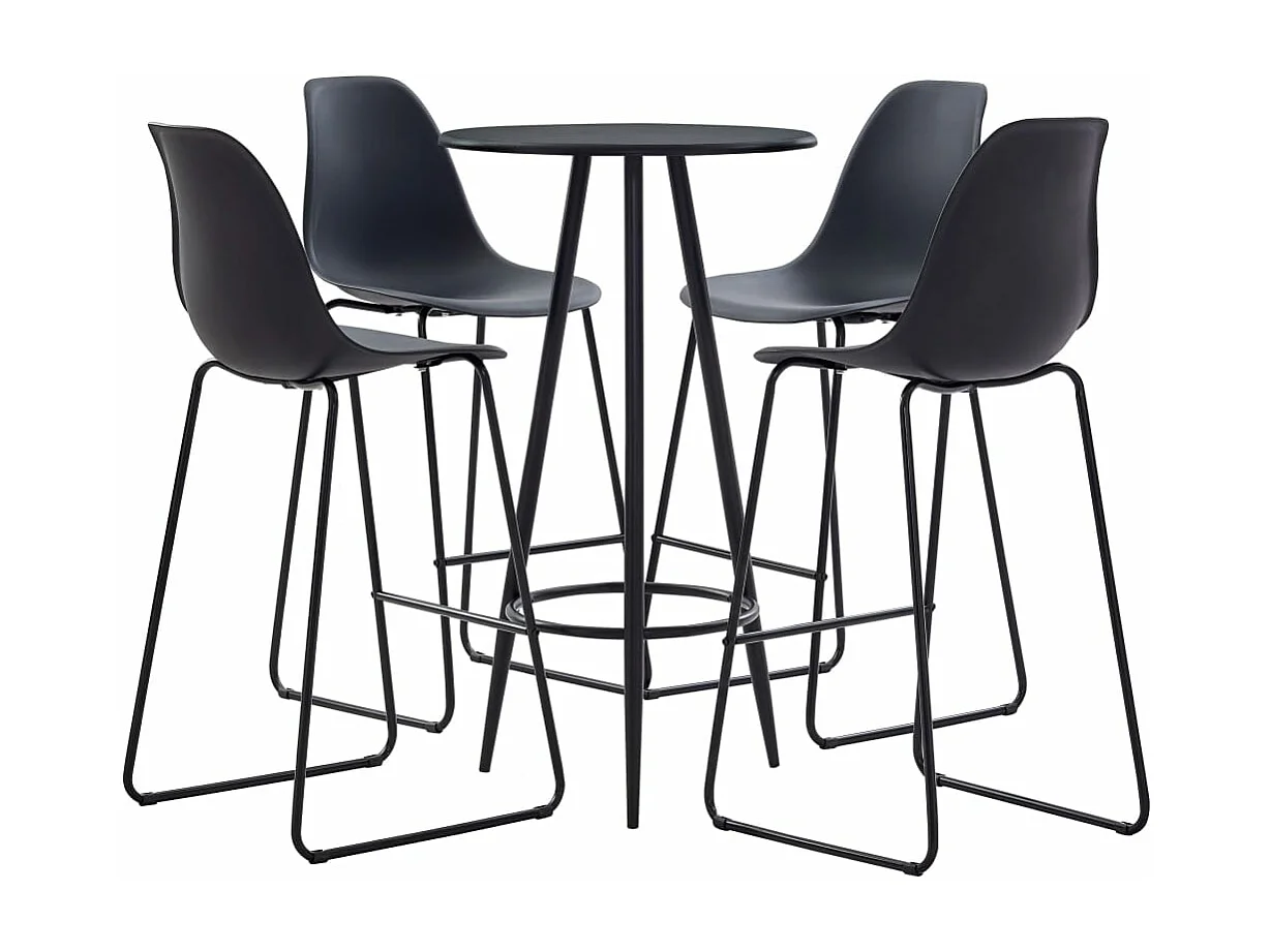 5 pcs conjunto de bar plástico preto