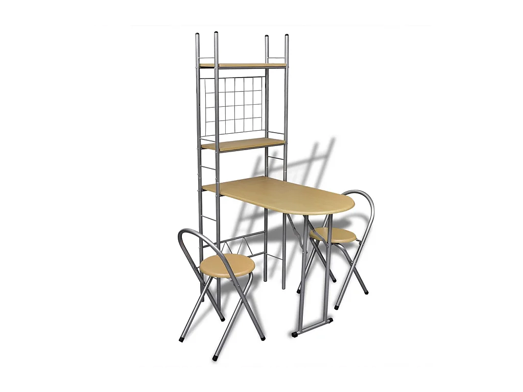 Jeu de bar petit-déjeuner pliable avec 2 chaises