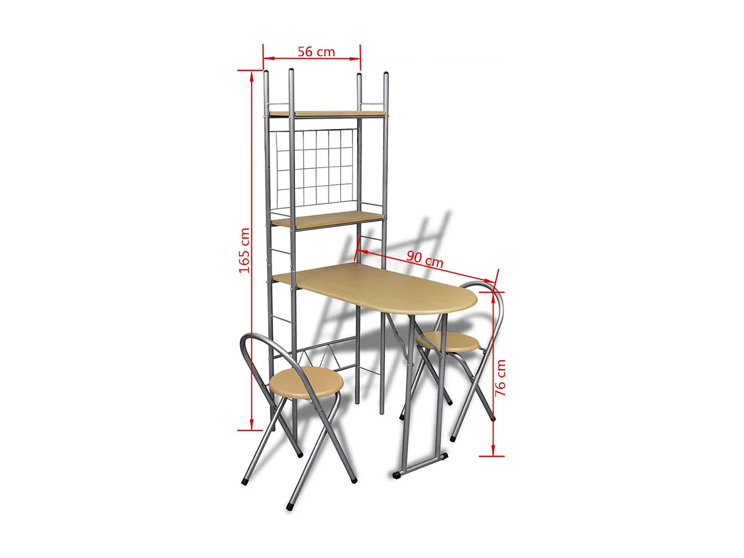Jeu de bar petit-déjeuner pliable avec 2 chaises