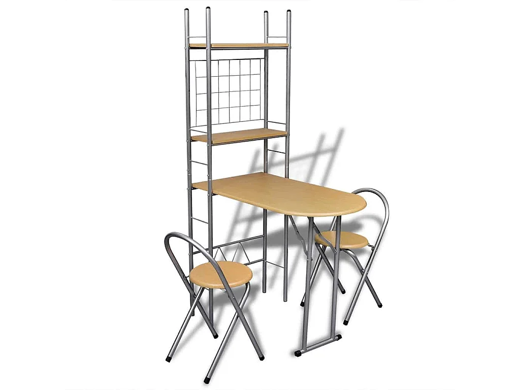 Jeu de bar petit-déjeuner pliable avec 2 chaises