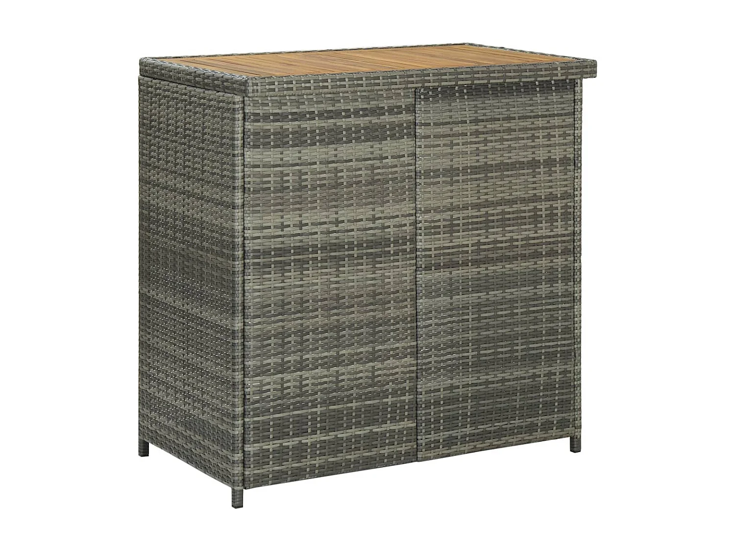 3-tlg. Bar Set Poly Rattan Grau