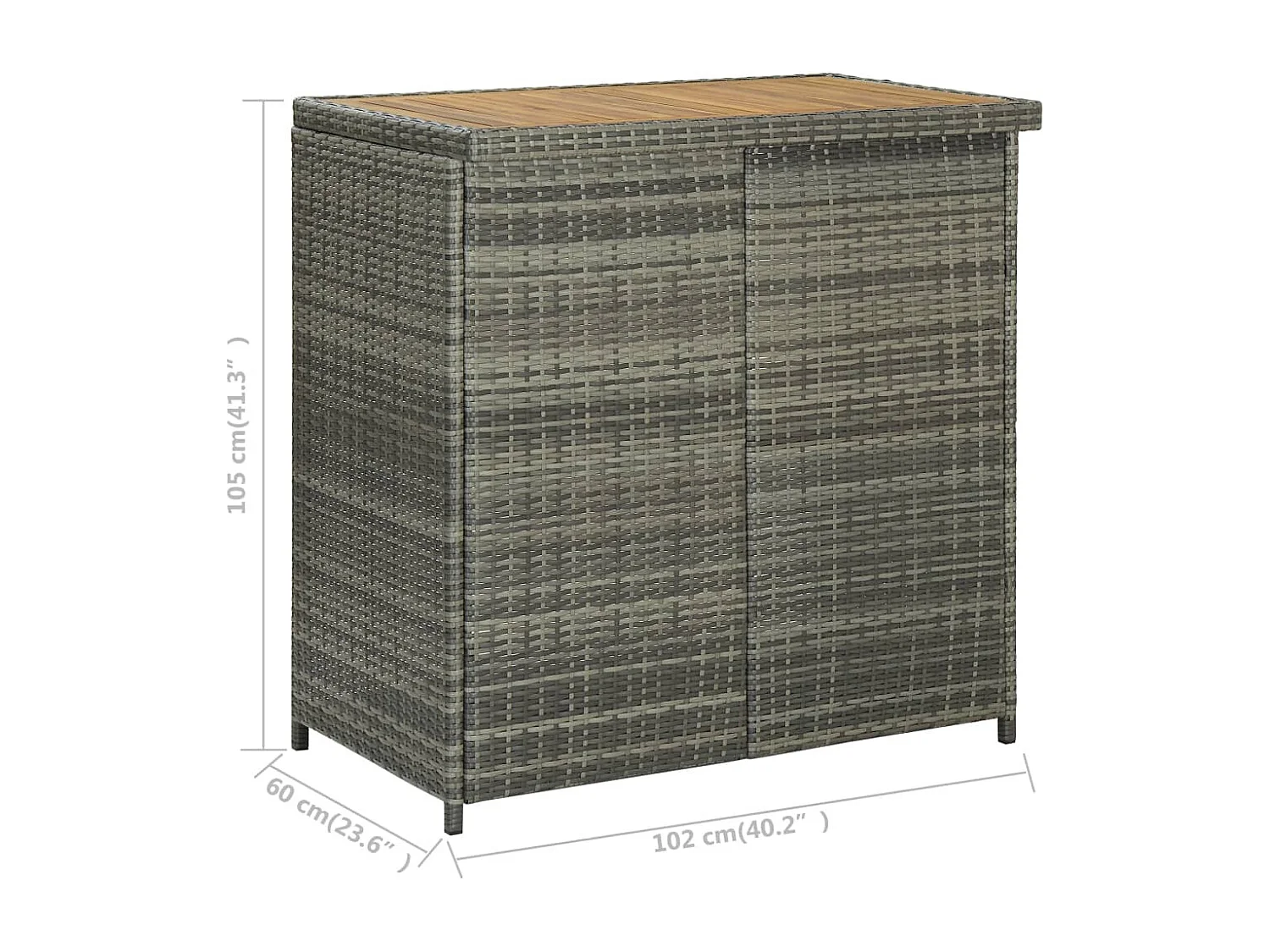 3-tlg. Bar Set Poly Rattan Grau