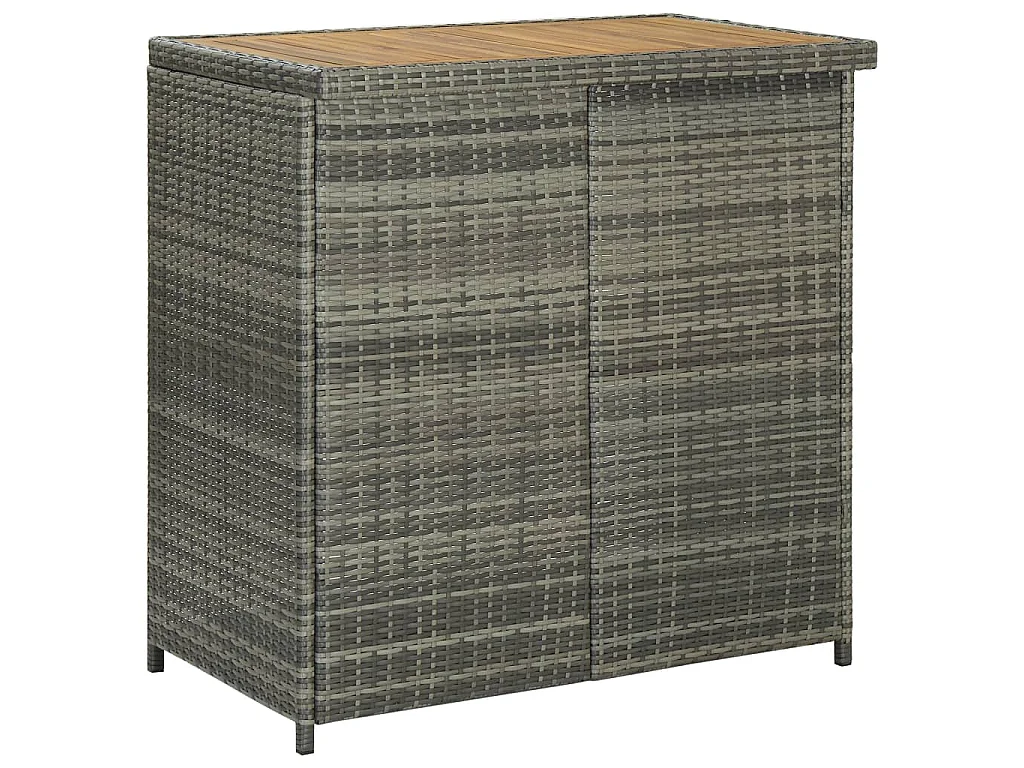 Ensemble de bar 3 pcs Résine tressée Gris