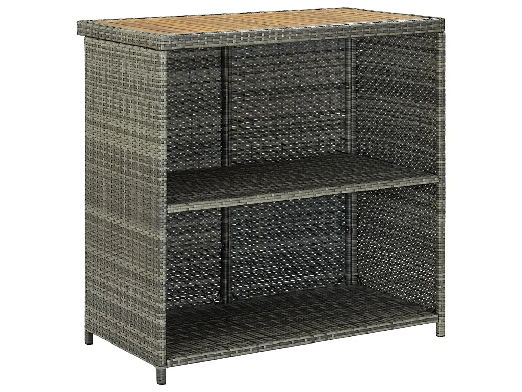 Ensemble de bar 3 pcs Résine tressée Gris