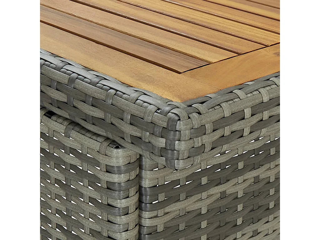 Ensemble de bar 3 pcs Résine tressée Gris