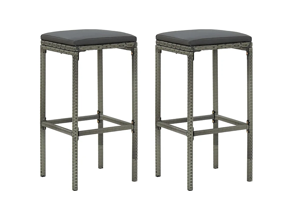 Ensemble de bar 3 pcs Résine tressée Gris