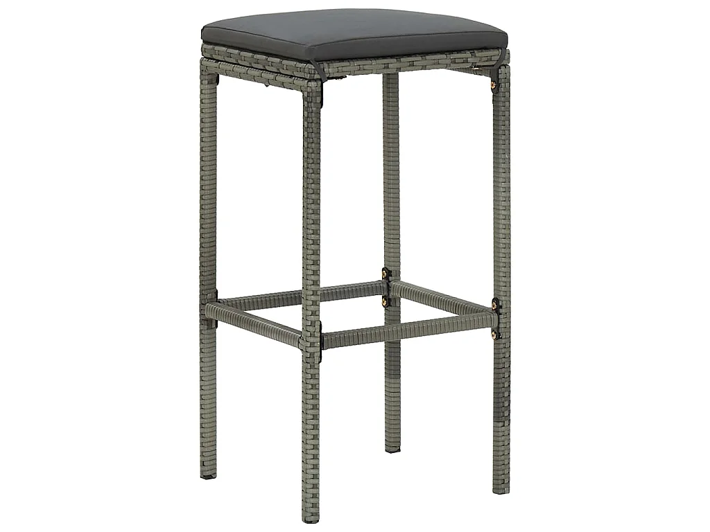 Ensemble de bar 3 pcs Résine tressée Gris