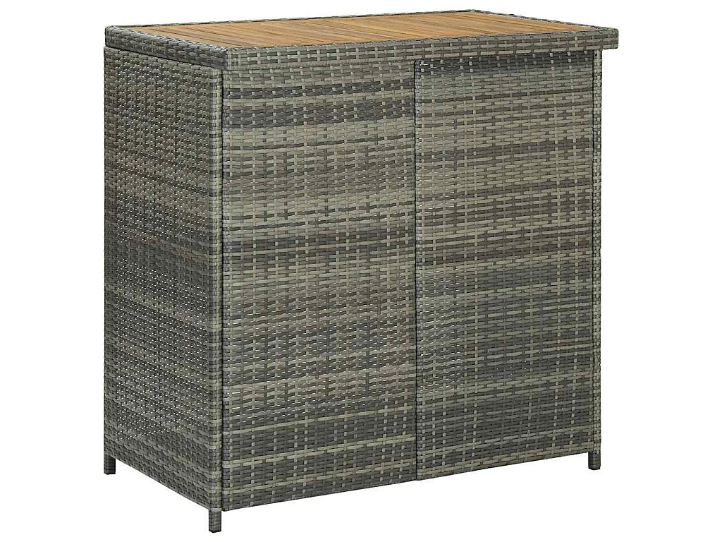 Ensemble de bar 3 pcs Résine tressée Gris