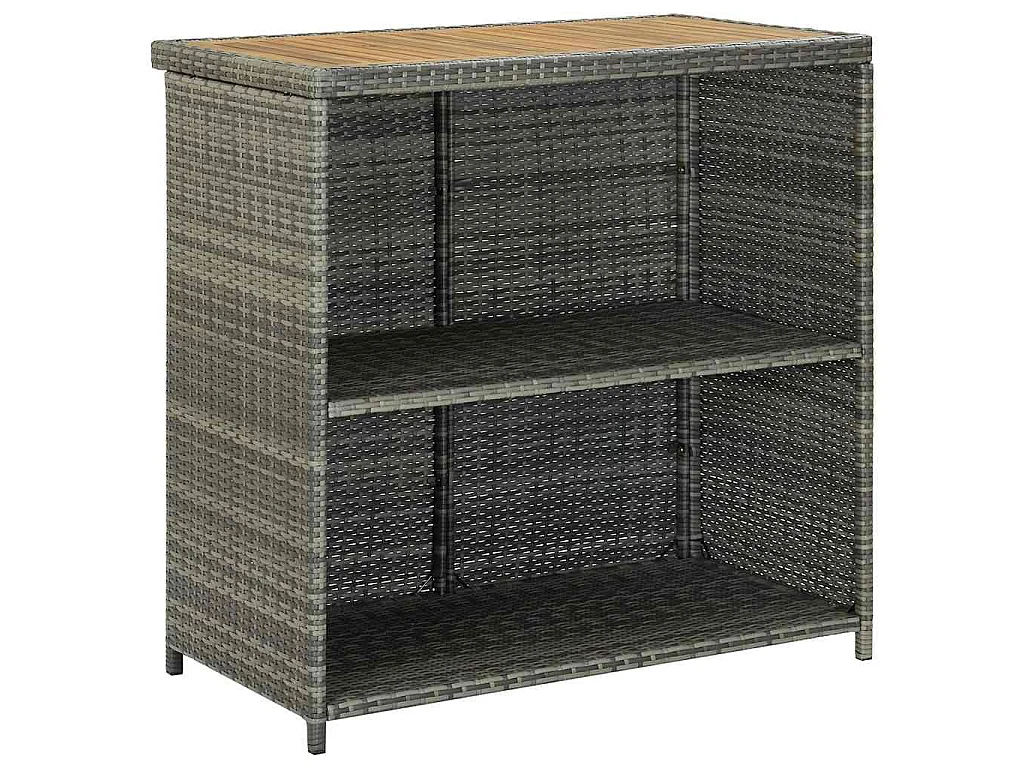 Ensemble de bar 3 pcs Résine tressée Gris