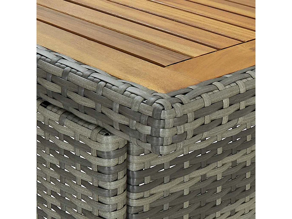 Ensemble de bar 3 pcs Résine tressée Gris