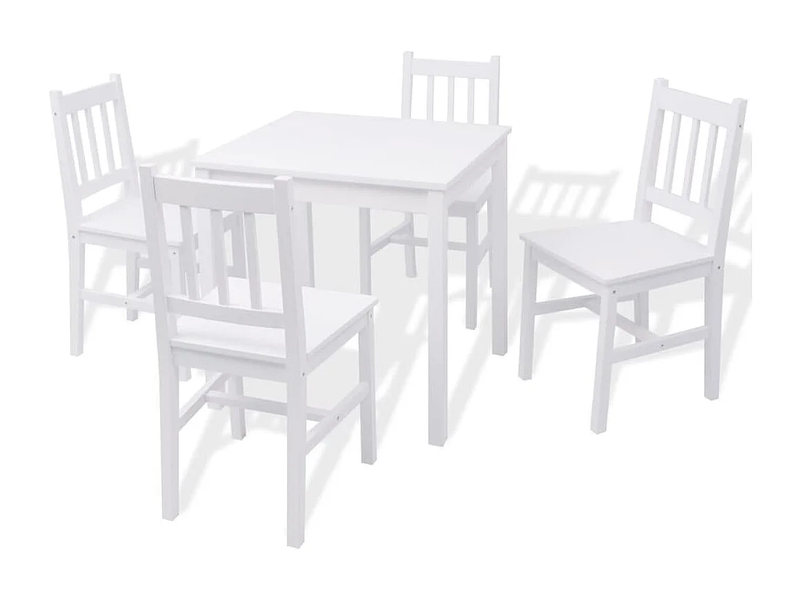 Ensemble de salle à manger 5 pièces Pinède Blanc