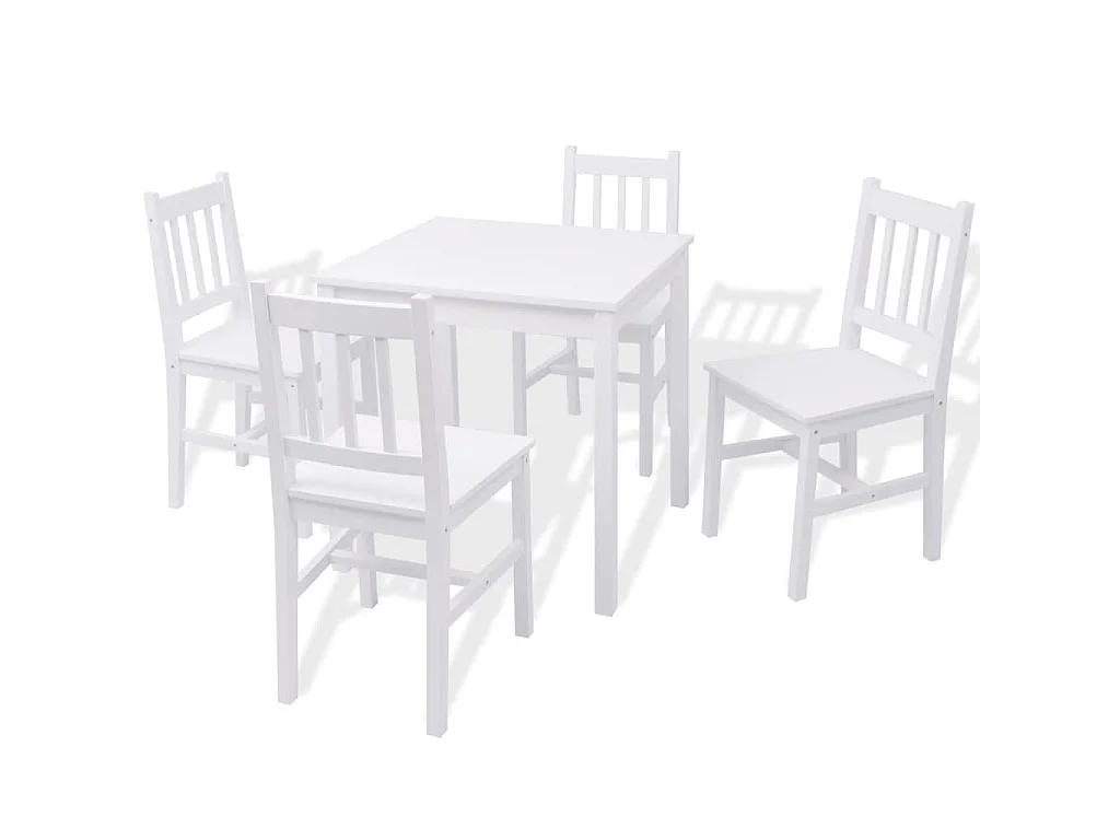 Ensemble de salle à manger 5 pièces Pinède Blanc