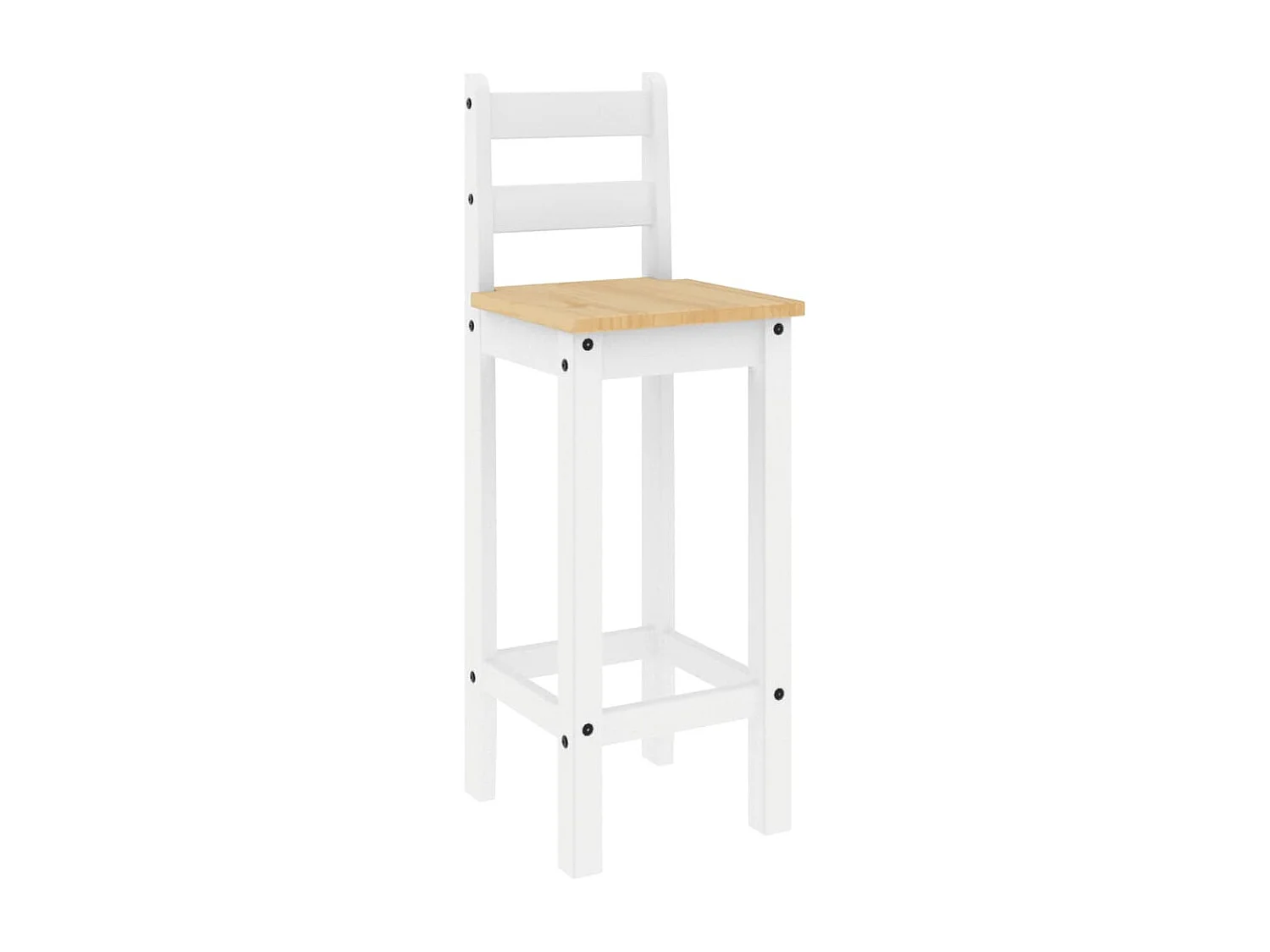 Barstoelen 2 st massief grenenhout wit