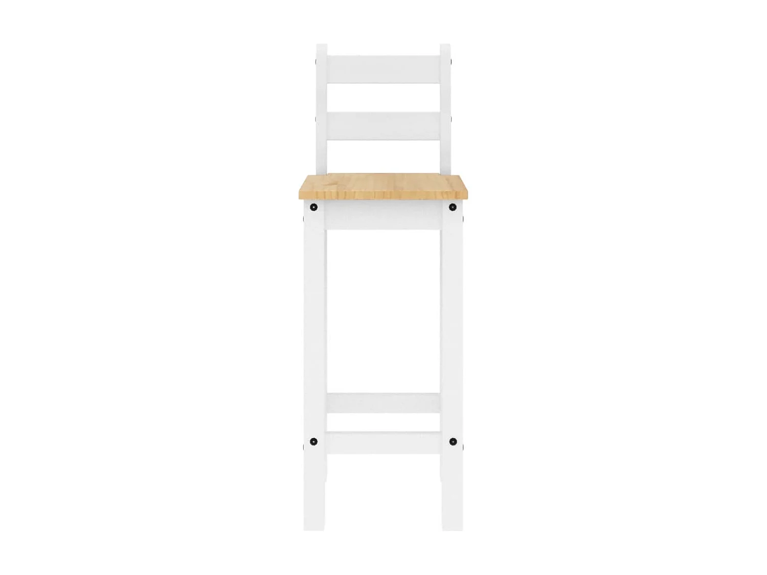 Barstoelen 2 st massief grenenhout wit