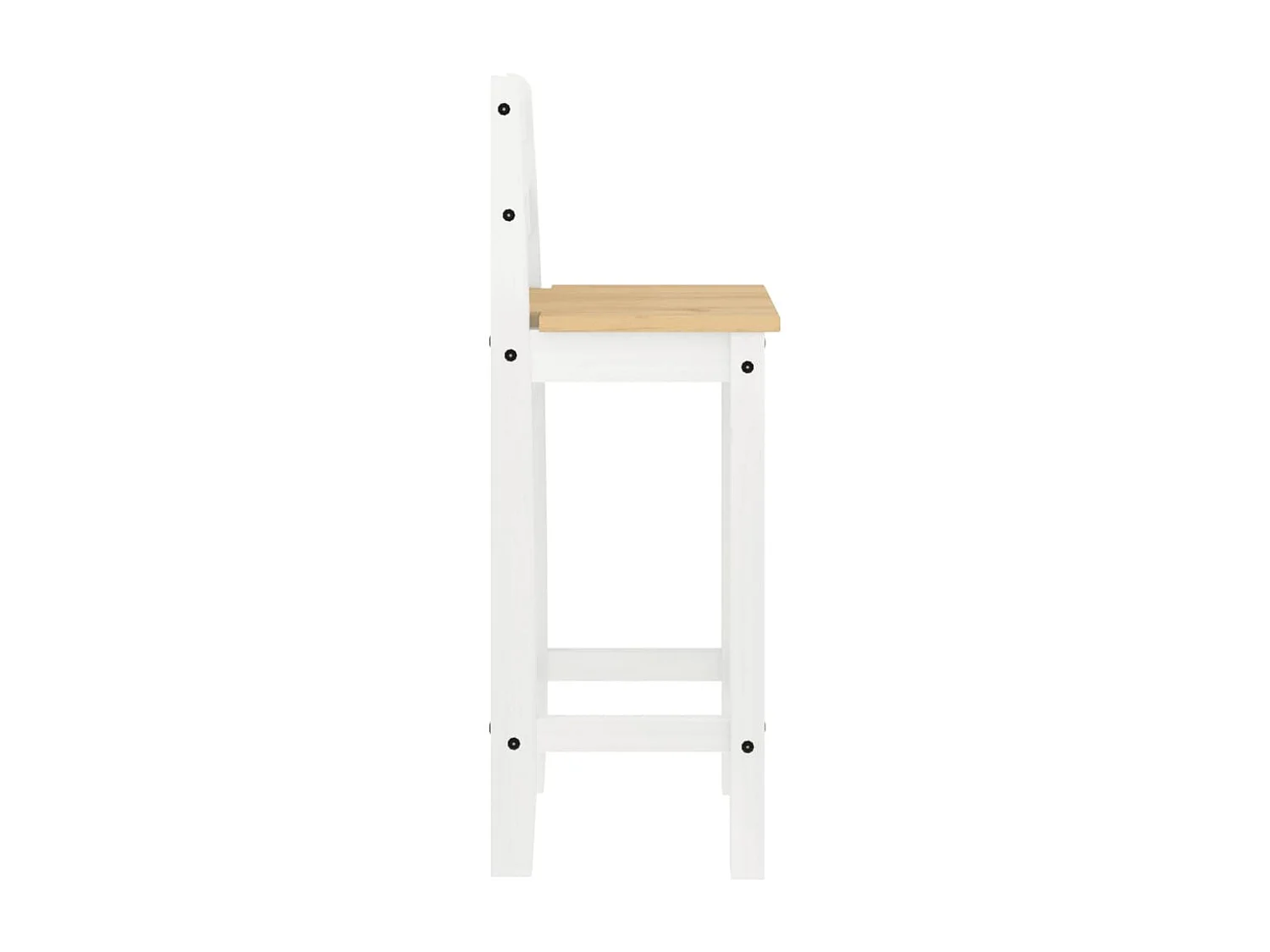Barstoelen 2 st massief grenenhout wit