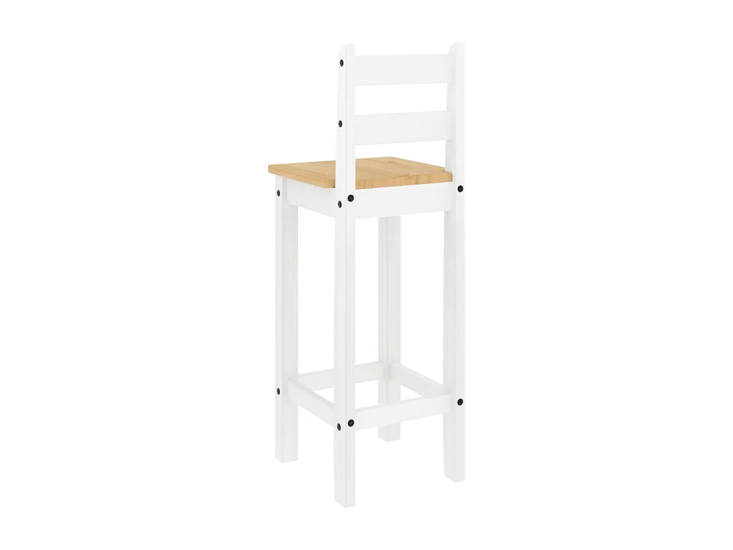 Barstoelen 2 st massief grenenhout wit
