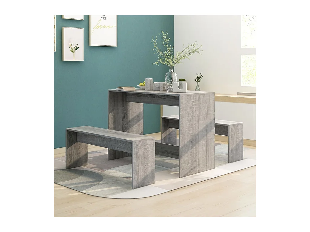 Ensemble à manger 3 pcs Sonoma gris Bois d'ingénierie
