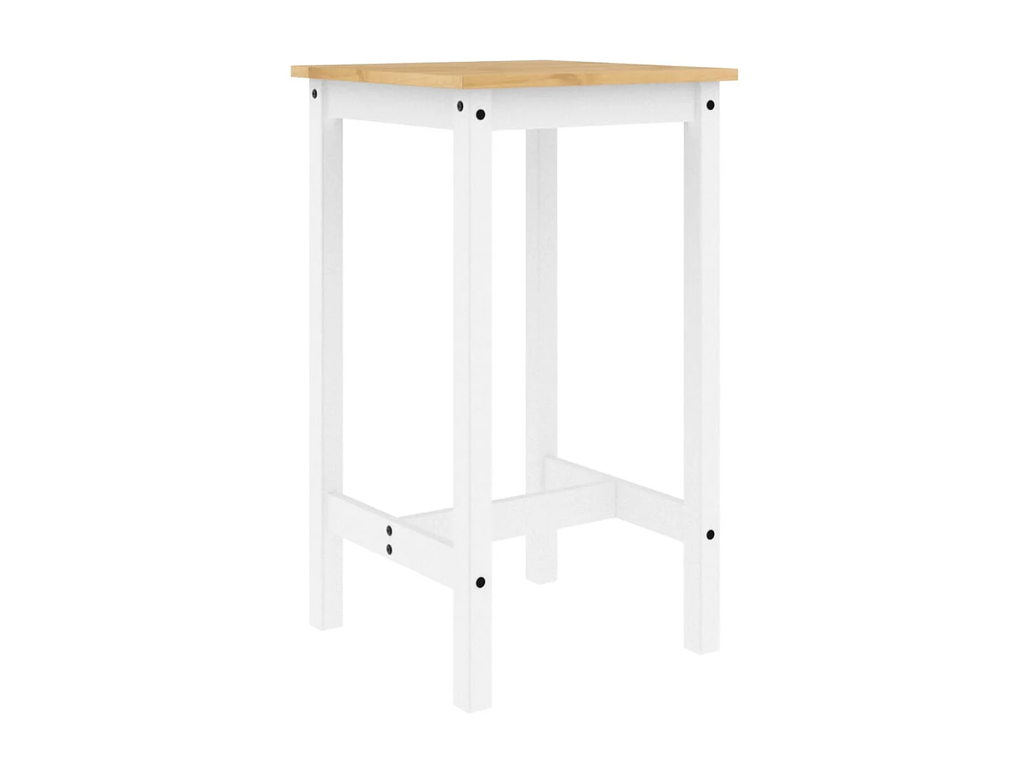 Ensemble de bar 5 pcs Blanc Bois de pin massif
