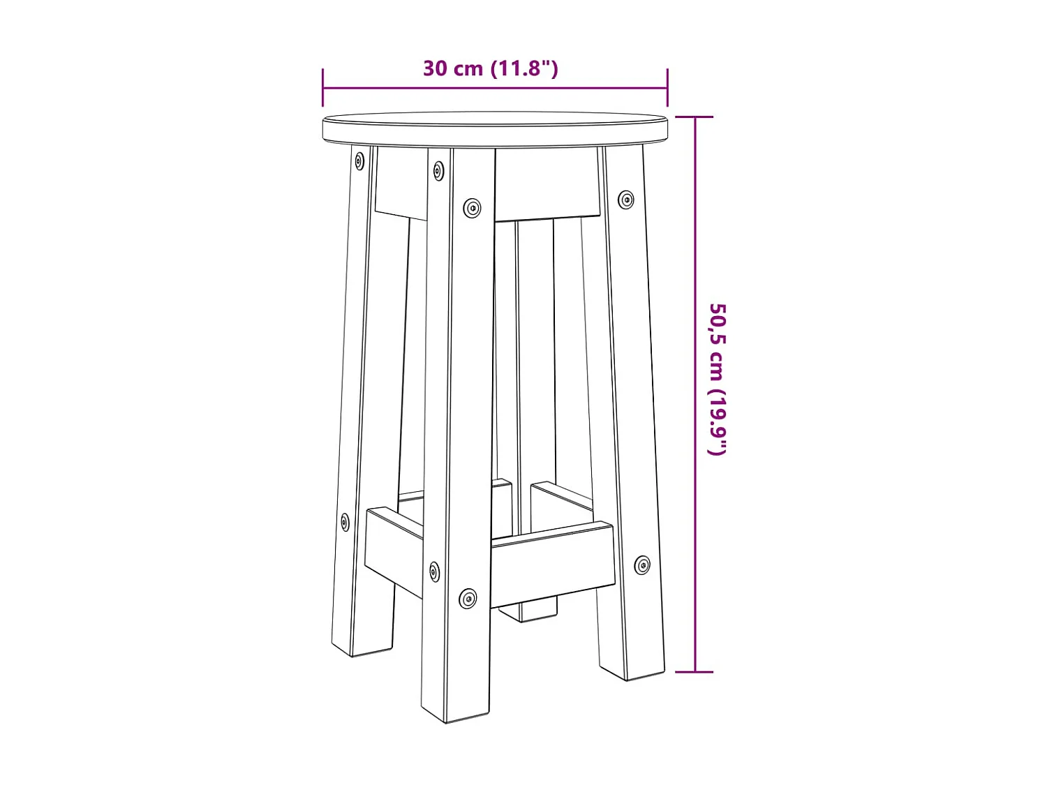 Tabourets de bar lot de 2 bois massif de pin