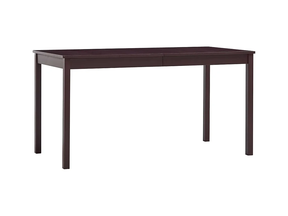 7-tlg. Essgruppe Kiefernholz Dunkelbraun