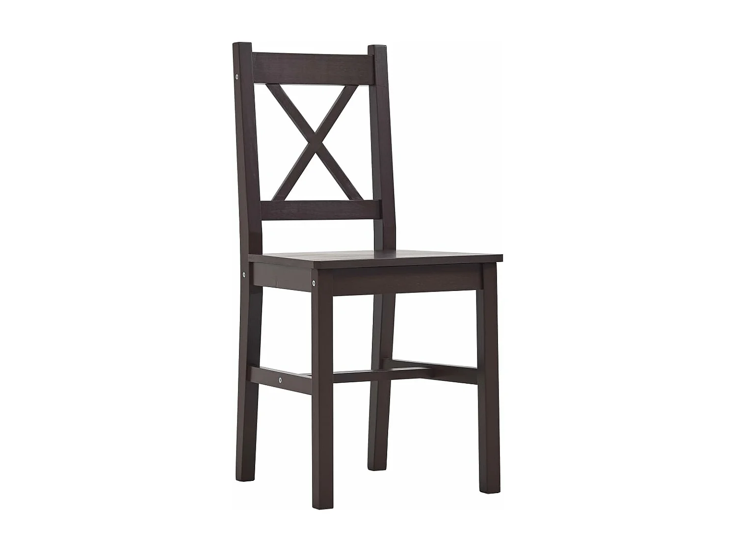 7-tlg. Essgruppe Kiefernholz Dunkelbraun