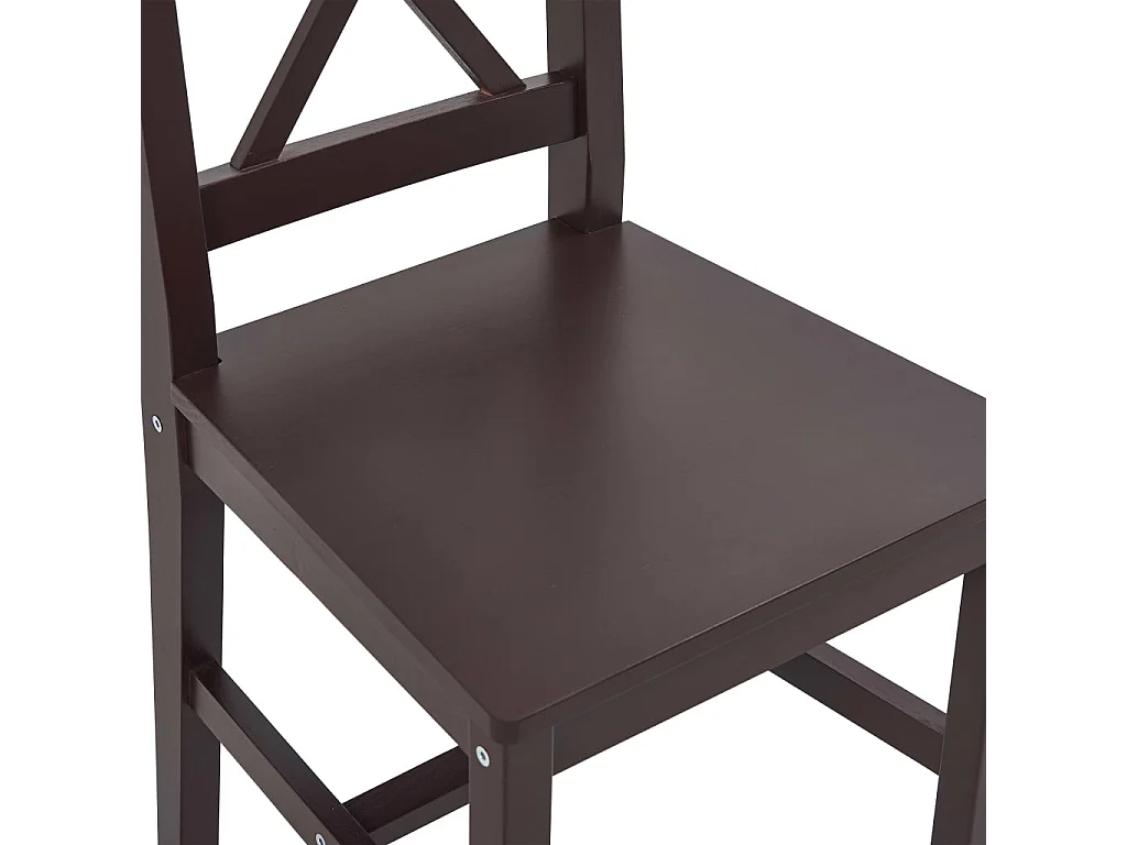 7 pcs conjunto de jantar em madeira de pinho castanho-escuro